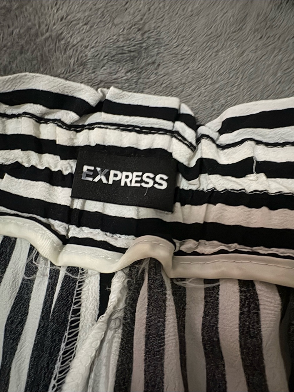 Express Black and White Striped Trousers - Picture 3 of 7